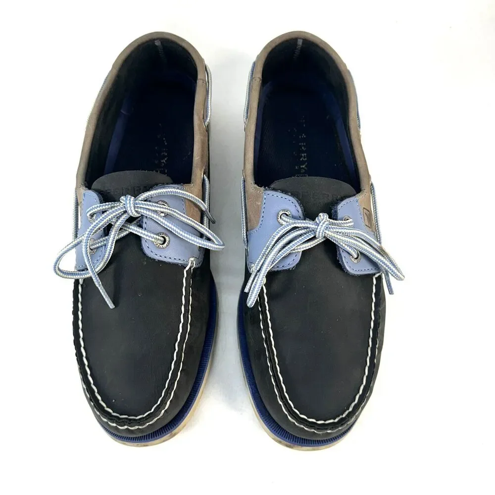 Sperry Boat Dress Shoes Spring Summer Mens 10.5 Leather Casual Flats Blue Gray